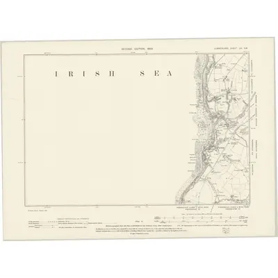 1898 Map of Cumberland LXI.SW, 1900 Print