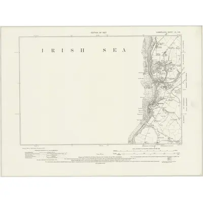 1923 Map of Cumberland LXI.SW, 1927 Print