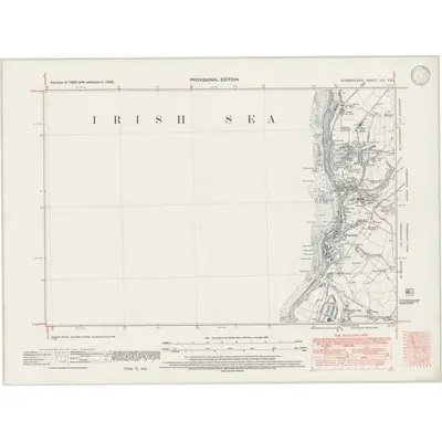 1938 Map of Cumberland LXI.SW, 1946 Print