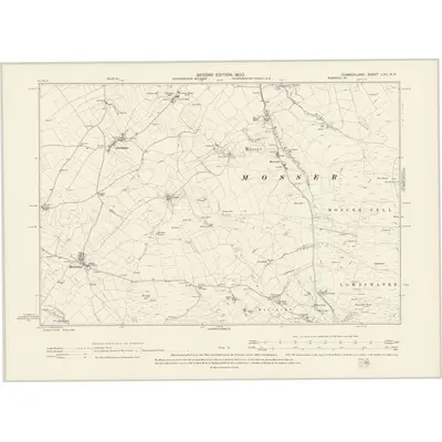 1898 Map of Cumberland LXII.NE, 1900 Print