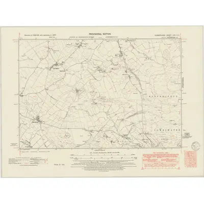 1947 Map of Cumberland LXII.NE, 1950 Print