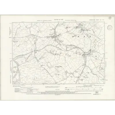 1923 Map of Cumberland LXII.NW, 1942 Print