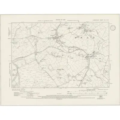 1923 Map of Cumberland LXII.NW, 1945 Print