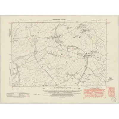 1947 Map of Cumberland LXII.NW, 1950 Print