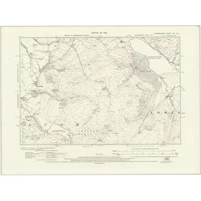 1924 Map of Cumberland LXII.SE, 1926 Print
