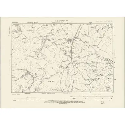 1898 Map of Cumberland LXII.SW, 1900 Print