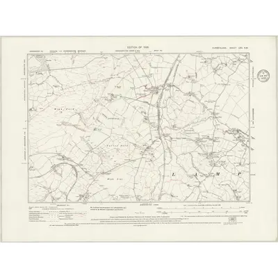1923 Map of Cumberland LXII.SW, 1935 Print