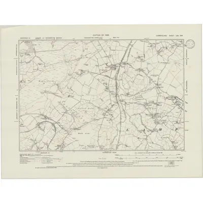 1923 Map of Cumberland LXII.SW, 1945 Print