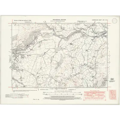 1938 Map of Cumberland LXIV.NE, 1946 Print