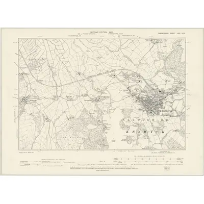 1898 Map of Cumberland LXIV.NW, 1900 Print