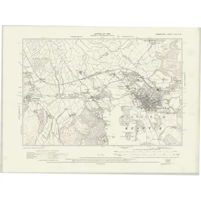 1923 Map of Cumberland LXIV.NW, 1926 Print
