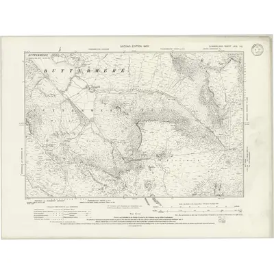 1898 Map of Cumberland LXIX.SE, 1932 Print