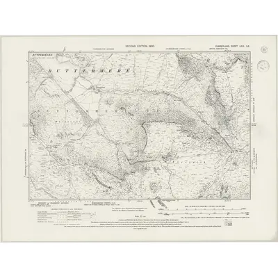 1898 Map of Cumberland LXIX.SE, 1944 Print