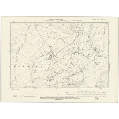 1898 Map of Cumberland LXV.NE, 1900 Print