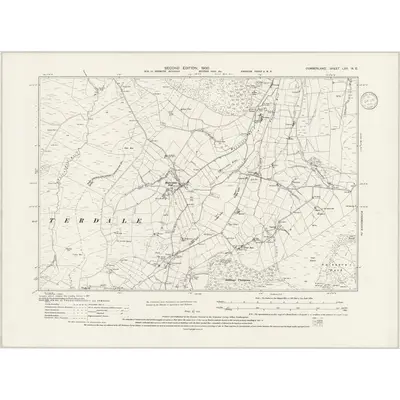 1898 Map of Cumberland LXV.NE, 1945 Print