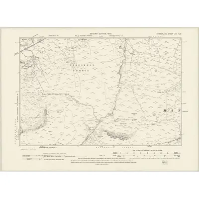 1898 Map of Cumberland LXV.NW, 1900 Print