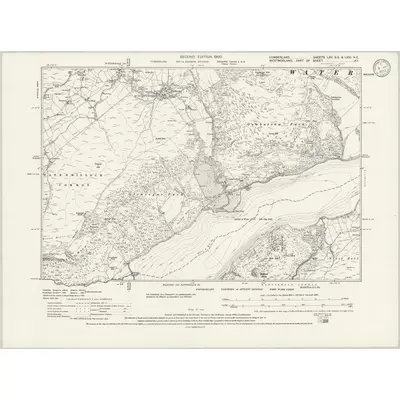 1897 Map of Cumberland LXV.SE & LXXI.NE, 1932 Print