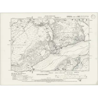 1897 Map of Cumberland LXV.SE & LXXI.NE, 1946 Print