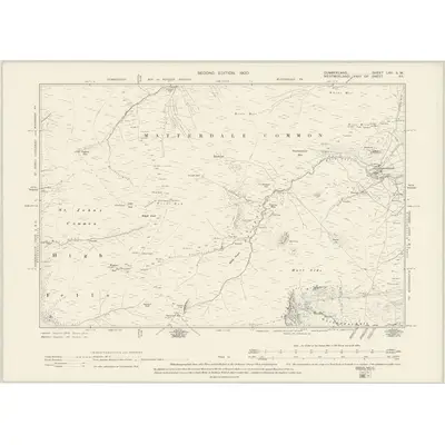 1897 Map of Cumberland LXV.SW, 1900 Print