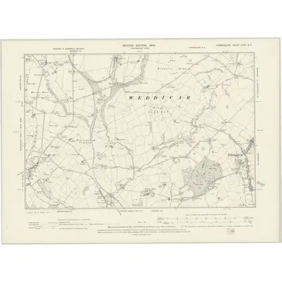1898 Map of Cumberland LXVII.NE, 1900 Print