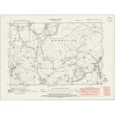 1938 Map of Cumberland LXVII.NE, 1946 Print
