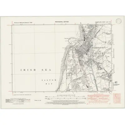 1938 Map of Cumberland LXVII.NW, 1947 Print