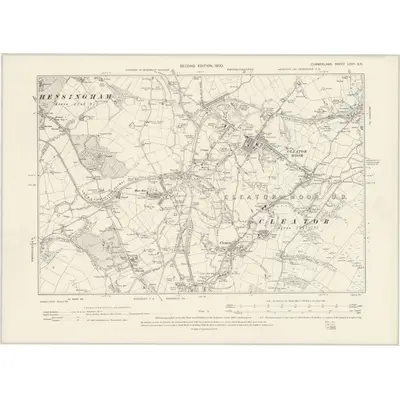 1898 Map of Cumberland LXVII.SE, 1900 Print