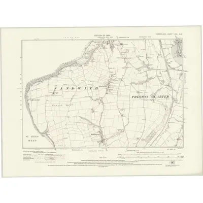 1923 Map of Cumberland LXVII.SW, 1926 Print