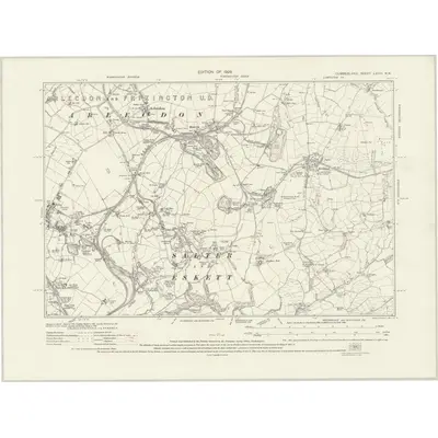 1923 Map of Cumberland LXVIII.NW, 1926 Print