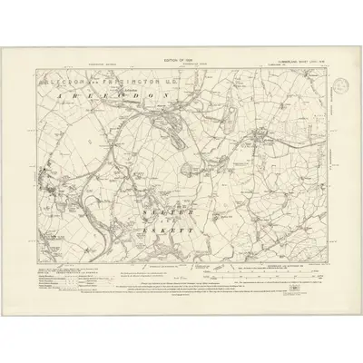 1923 Map of Cumberland LXVIII.NW, 1936 Print