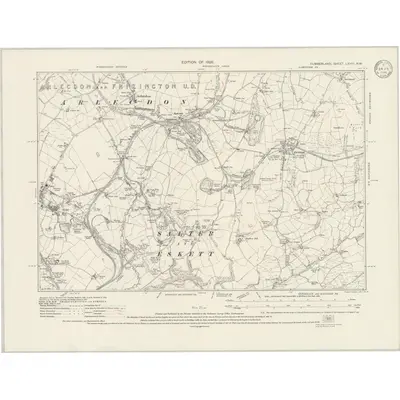 1923 Map of Cumberland LXVIII.NW, 1946 Print