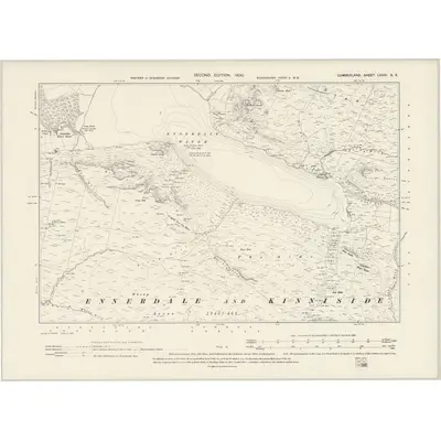 1898 Map of Cumberland LXVIII.SE, 1900 Print