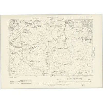 1898 Map of Cumberland LXVIII.SW, 1900 Print