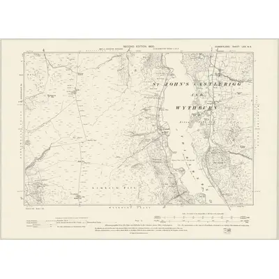1898 Map of Cumberland LXX.NE, 1900 Print