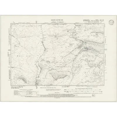 1897 Map of Cumberland LXXI.NW, 1946 Print