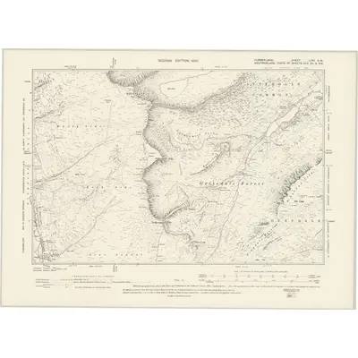 1897 Map of Cumberland LXXI.SW, 1900 Print