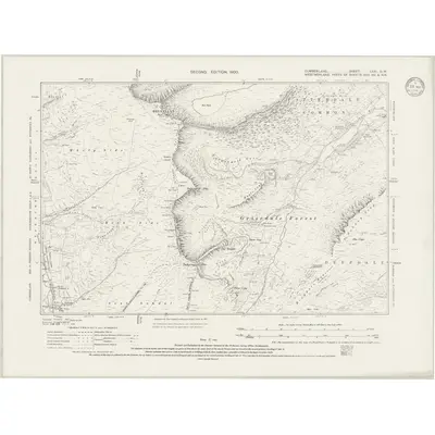 1897 Map of Cumberland LXXI.SW, 1946 Print