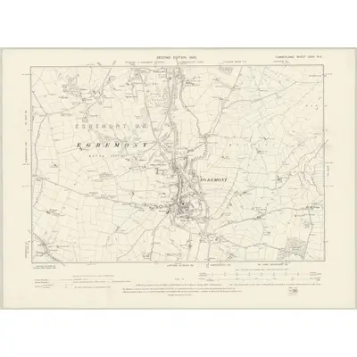 1898 Map of Cumberland LXXII.NE, 1900 Print