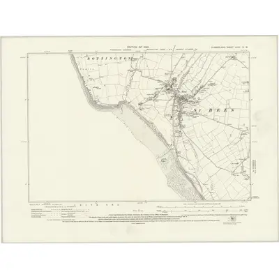 1922 Map of Cumberland LXXII.NW, 1926 Print