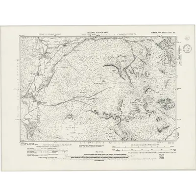 1898 Map of Cumberland LXXIV.SE, 1945 Print