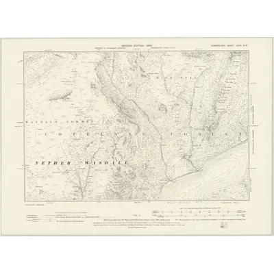 1898 Map of Cumberland LXXIV.SW, 1900 Print