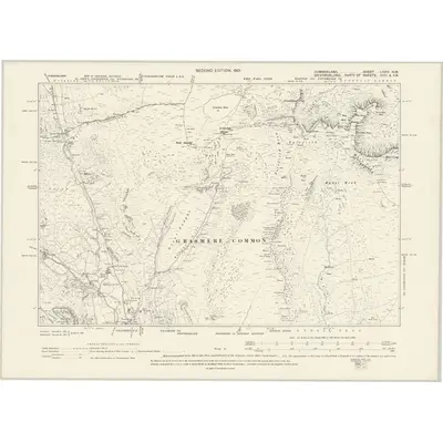 1897 Map of Cumberland LXXVI.NW, 1901 Print