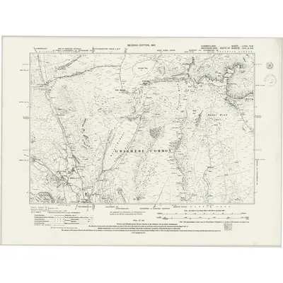 1897 Map of Cumberland LXXVI.NW, 1945 Print