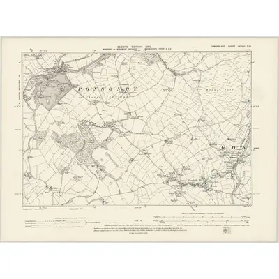 1898 Map of Cumberland LXXVIII.NW, 1900 Print