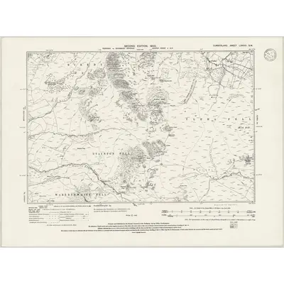 1897 Map of Cumberland LXXXIII.SW, 1946 Print