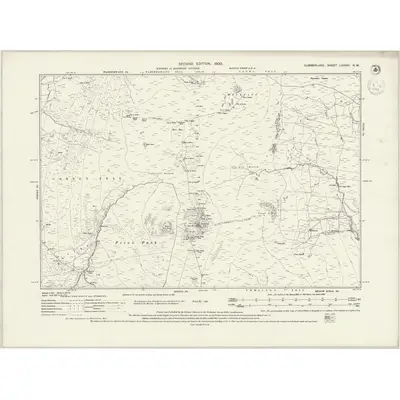 1897 Map of Cumberland LXXXVI.NW, 1942 Print