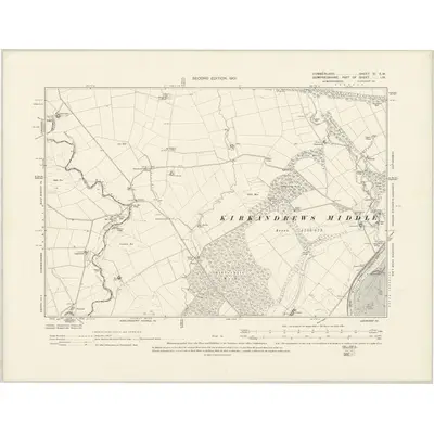 1899 Map of Cumberland VI.SW, 1901 Print