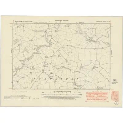 1946 Map of Cumberland VII.SE, 1952 Print