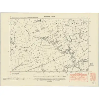 1948 Map of Cumberland VII.SW, 1951 Print