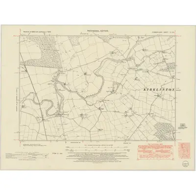 1945 Map of Cumberland X.SE, 1952 Print